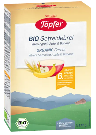 Töpfer Bio Cereale Griș de Grâu cu Mere și Banane